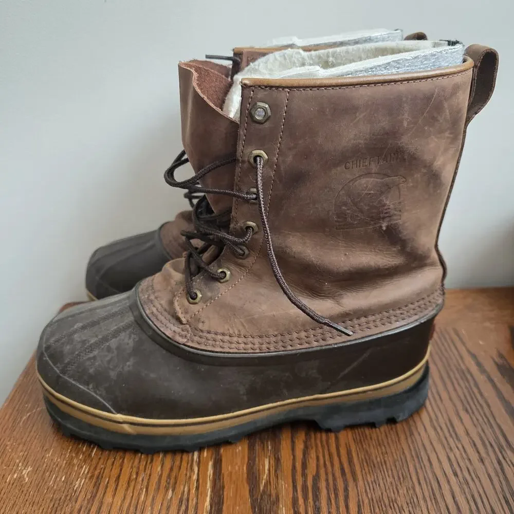 VTG Sorel‎ Chieftain Heavy Duty Insulated Snow Boots Made In Canada Men's 9